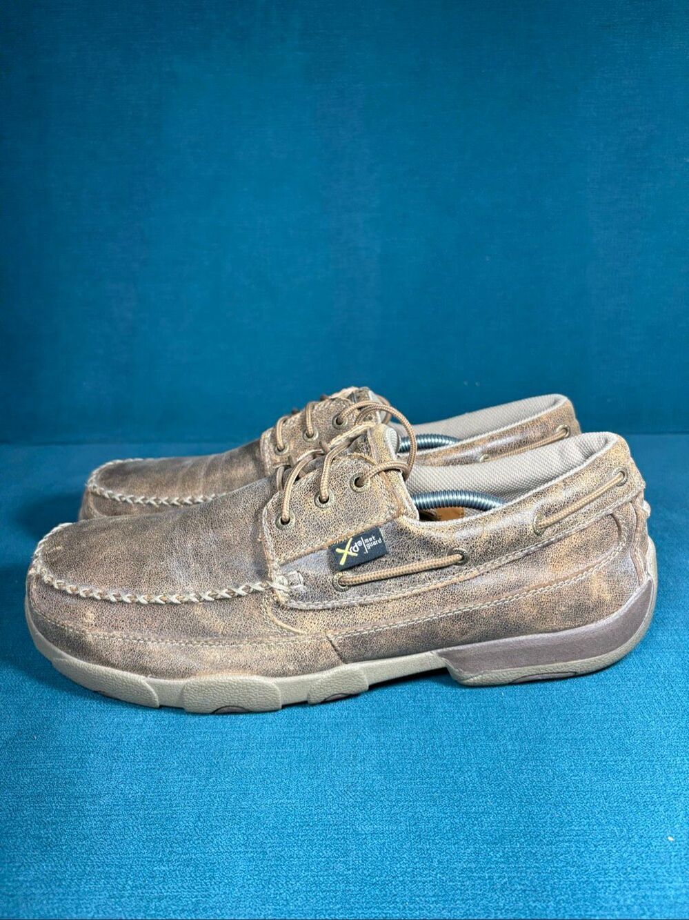 Twisted X Steel Toe Met Guard Work Driving Moc Brown Leather Men's 13M MDMSTM1